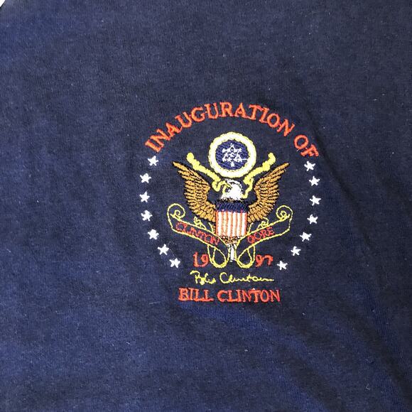Vintage President Bill‎ Clinton Inauguration T-Shirt Size XL Blue 90s - Picture 2 of 7